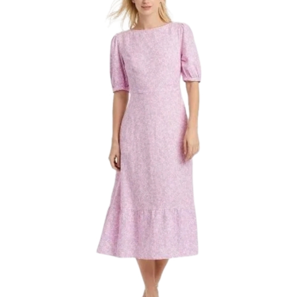 013 - Women's Bishop Elbow Sleeve Tie-Back Dress | Who What Wear |  Large